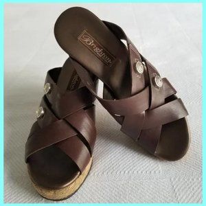 Brighton "Derby" Slip-On Wedge Sandals Size 7M
